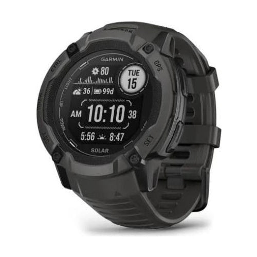 Garmin Instinct 2X Solar - 50 mm - faserverstärktes Polymer - intelligente Uhr mit Band - Handgelenkgröße: 145-228 mm - einfarbig - 64MB - Bluetooth, ANT+ - 67 g - Graphite (010-02805-00) afbeelding 1