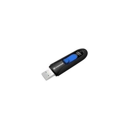 Transcend 790 128GB JetFlash - 128 GB - USB 3.0 - Slide - Schwarz - Blau - 2.12 cm - 6.36 cm (TS128GJF790K) afbeelding 1