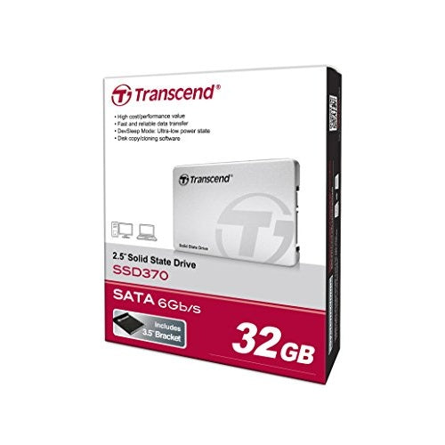 Transcend SSD370S - SSD - 32 GB - intern - 6.4 cm (in 8,9 cm Träger) (2.5" 3.5"  Träger) - SATA 6Gb/s afbeelding 3