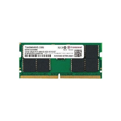 Transcend JetRAM - DDR5 - Modul - 32 GB - SO DIMM 262-PIN - 4800 MHz / PC5-38400 - CL40 - 1.1 V - ungepuffert - on-die ECC (JM4800ASE-32G) afbeelding 1