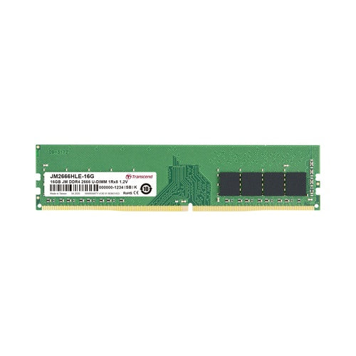 Transcend JetRam JM2666HLE-16G Speichermodul 16 GB 1 x 8 GB DDR4 2666 MHz (JM2666HLE-16G) afbeelding 1