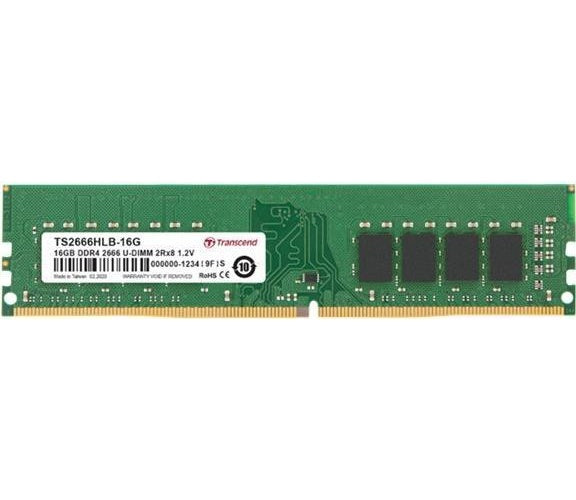 Transcend JetRAM - DDR4 - Modul - 16 GB - DIMM 288-PIN - 3200 MHz / PC4-25600 - CL22 - 1.2 V - ungepuffert - non-ECC (JM3200HLB-16G) afbeelding 1