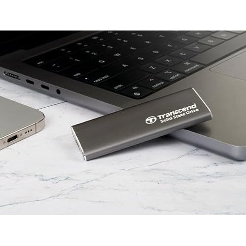Transcend ESD265C - SSD - 500GB - extern (tragbar) (USB-C Steckverbinder) - 256-Bit-AES - Iron Gray (TS500GESD265C) afbeelding 4