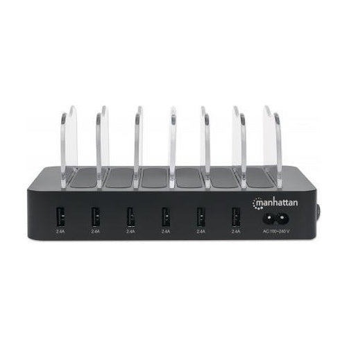 Manhattan 6-Port USB Charging Station - Ladestation - 50 Watt - 2.4 A - 6 Ausgabeanschlussstellen (USB) (102254) afbeelding 1