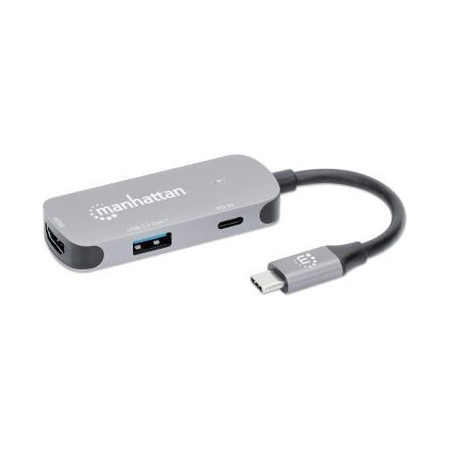 Manhattan 130707 Notebook-Dockingstation & Portreplikator Kabelgebunden USB 3.2 Gen 1 (3.1 Gen 1) Type-C Aluminium (130707) - 0766623130707 - image 1