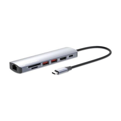 Manhattan 153966 laptop-dockingstation & portreplikator Kabelgebunden USB 3.2 Gen 2 (3.1 Gen 2) Type-C Silber (153966) afbeelding 1