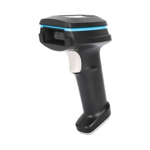 MANHATTAN Kabelloser 2D Long Range LED-Barcodescanner Wireless 4.2 und 2,4 GHz mit USB-A-Nanoempfänger, 450 mm Scanreichweite, 60 Scans pro Sekunde, 100K Lux, Handscanner, robustes Gehäuse mit Schutzart IP52, schwarz (154185) afbeelding 1