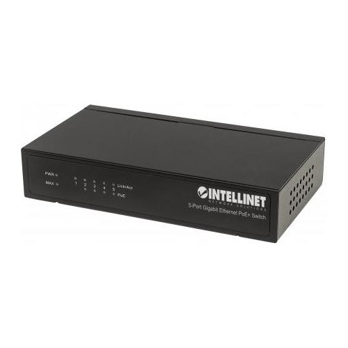 Intellinet Gigabit Ethernet PoE+ Switch - Switch - 4 x 10/100/1000 (PoE+) + 1 x 10/100/1000 - Desktop - PoE+ (60 W) (561228) afbeelding 1