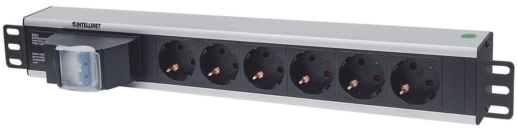 Intellinet Vertical PDU German Type - Stromverteilungseinheit (Rack - einbaufähig) - Ausgangsbuchsen: 6 - 1,5U - 48,3 cm (19") (711432) afbeelding 1