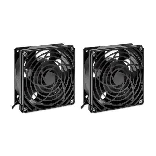 Intellinet - Lüfter für Rack-Dach - for network cabinet (wall distributor) - wall rack cabinet mountable - Schwarz - 48,3 cm (19") (Packung mit 2) (716154) afbeelding 1