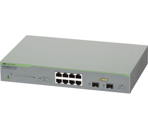 ALLIED Gigabit webSmart switch 8x 10/100/1000TX + 2x SFP ports EU Power Cord (AT-GS950/10 V2-50) afbeelding 1