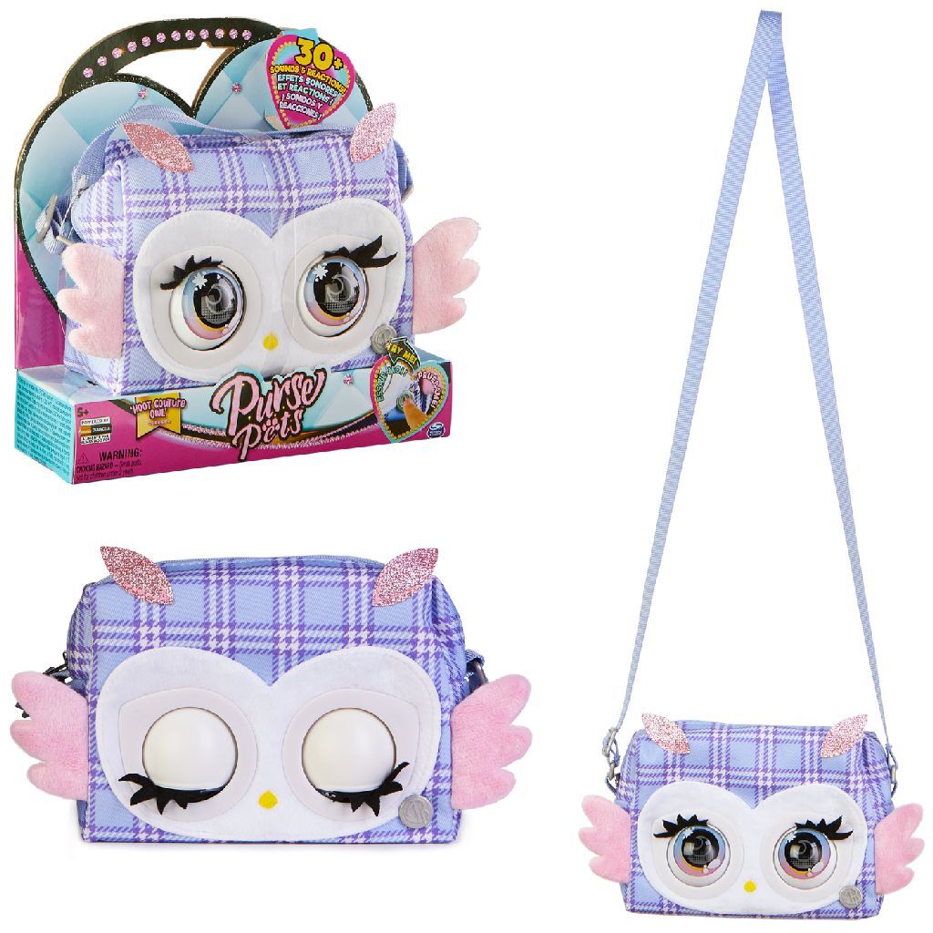 Purse Pets Hoot Couture Owl Plush Toy with Sounds for Kids
