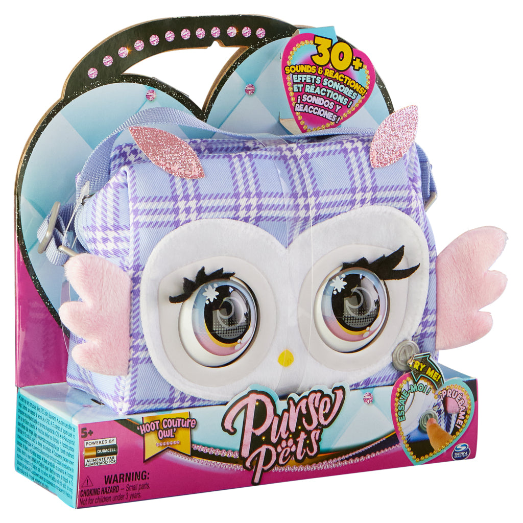 Purse Pets Hoot Couture Owl Plush Toy with Sounds for Kids