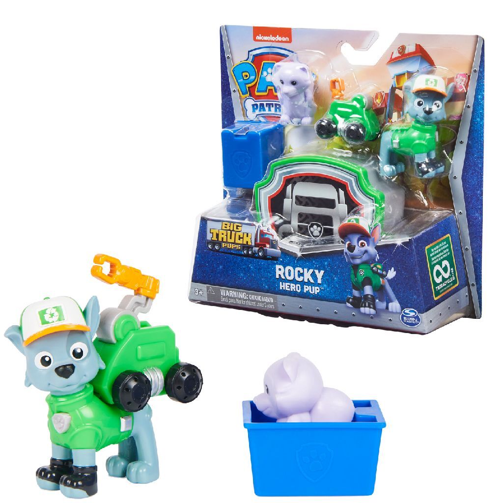 Paw Patrol Big Truck Pups Rocky Playset - Action Figure Set for Kids