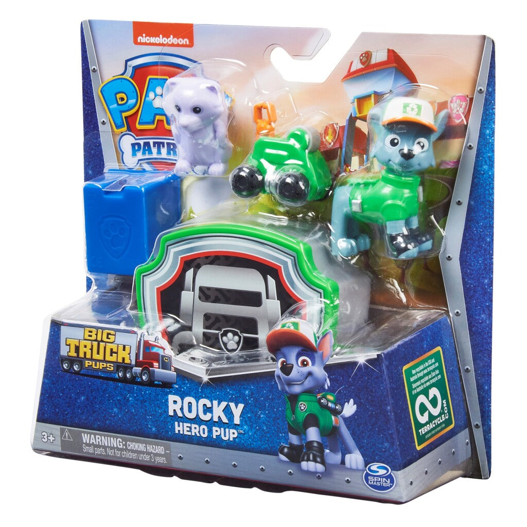 Paw Patrol Big Truck Pups Rocky Playset - Action Figure Set for Kids