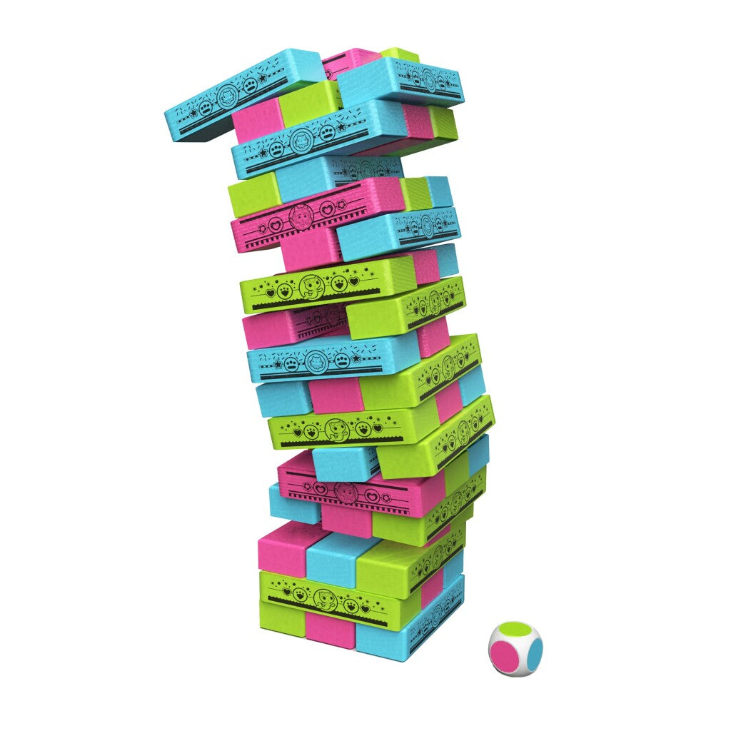 Gabby's Dollhouse Jumbling Tower Game with 48 Wooden Blocks