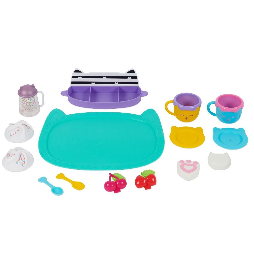Gabby's Dollhouse Sprinkle Party Dinnerware Set with Tray and Accessories