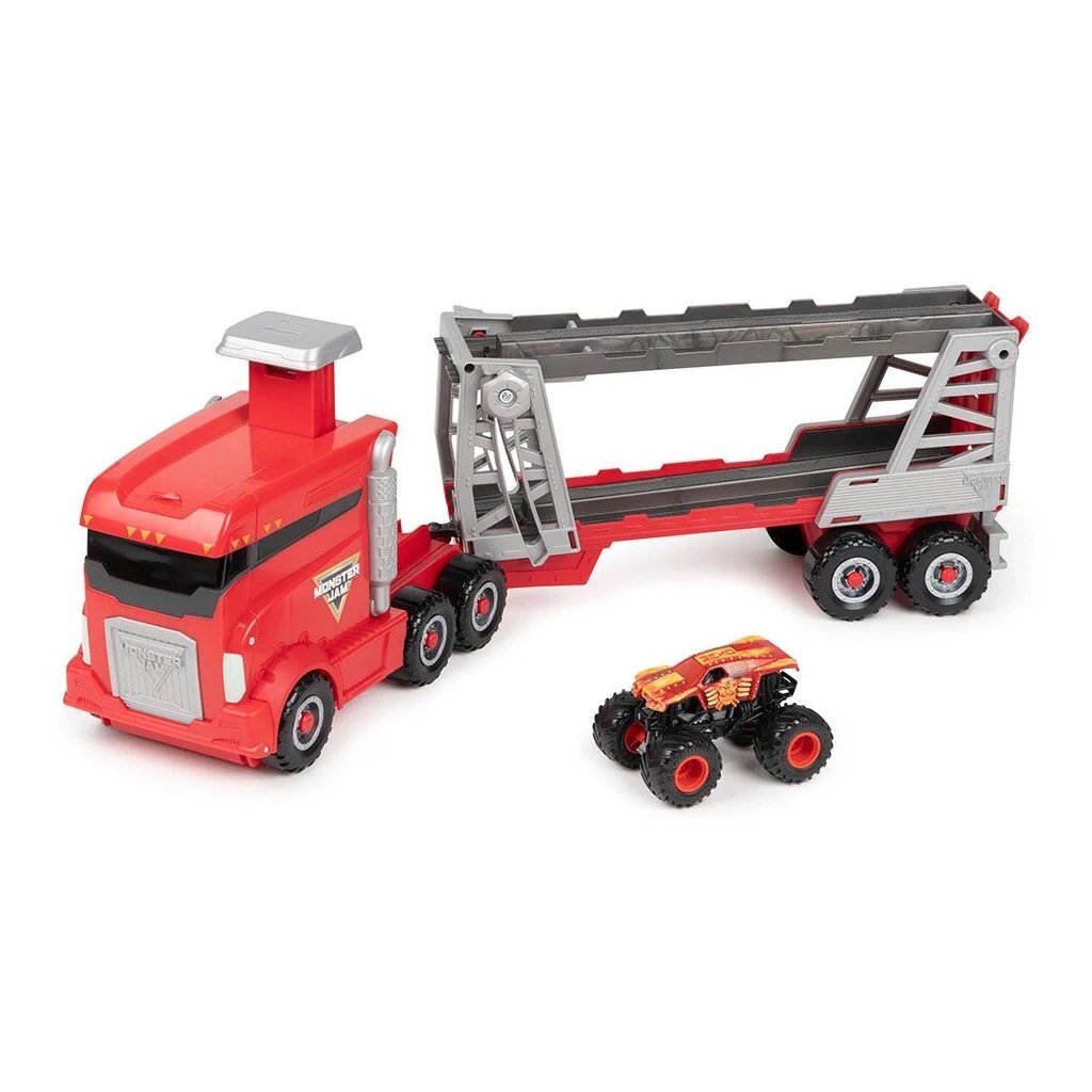 Monster Jam Transport Vehicle with Monster Truck