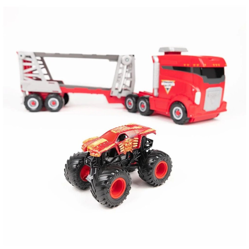 Monster Jam Transport Vehicle with Monster Truck