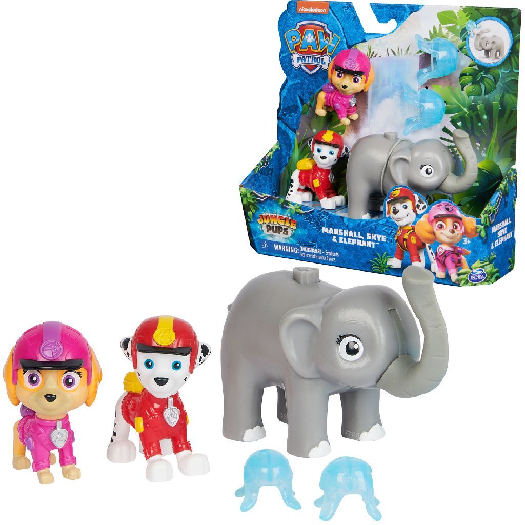 Paw Patrol Jungle Pups Marshall and Skye Figures with Water Projectile