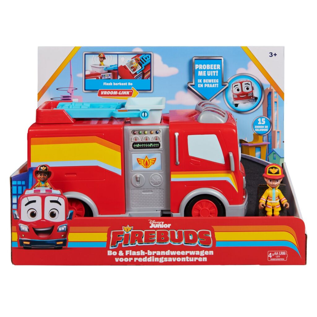 Disney Junior Firebuds Bo and Flash Fire Truck with Sound Effects - Suitable for Ages 3+