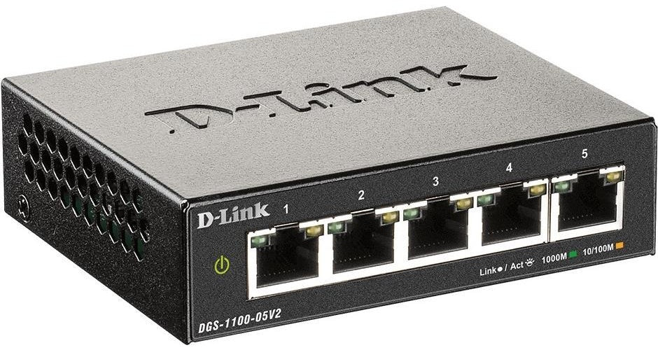 D-Link DGS 1100-05V2 - Switch - Smart - 5 x 10/100/1000 - Desktop - AC 100/240 V (DGS-1100-05V2/E) afbeelding 1