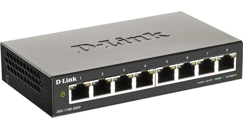 D-Link DGS 1100-08V2 - Switch - Smart - 8 x 10/100/1000 - Desktop - AC 100/240 V (DGS-1100-08V2/E) afbeelding 1