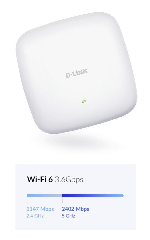 D-Link Nuclias Connect DAP-X2850 - Funkbasisstation - 2 Anschlüsse - Wi-Fi 6 - 2.4 GHz, 5 GHz - Wand- / Deckenmontage (DAP-X2850) afbeelding 6