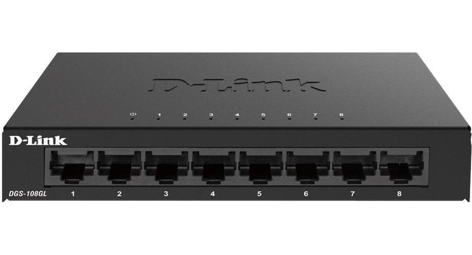 D-Link | Unmanaged Switch | DGS-108GL 8-Port 10/100/1000 Gigabit Ethernet | Desktop afbeelding 1