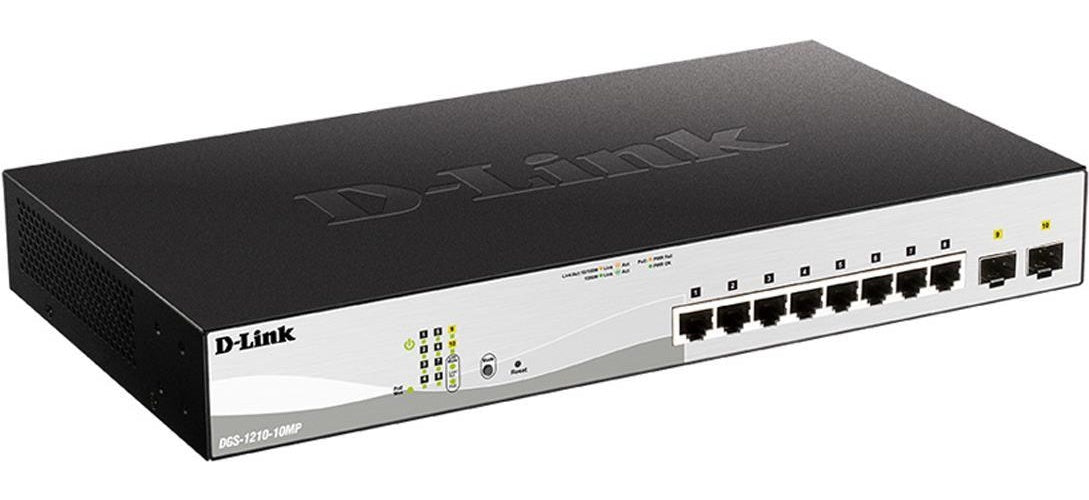 D-Link DGS-1210-10MP 10-Port Layer2 PoE+ Smart Managed Gigabit (DGS-1210-10MP/E) afbeelding 1