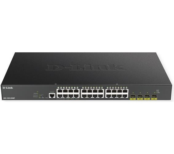 D-Link DGS 1250-28XMP - Switch - L3 Lite - Smart - 24 x 10/100/1000 (PoE) + 4 x 10 Gigabit SFP+ - an Rack montierbar - PoE (370 W) afbeelding 1