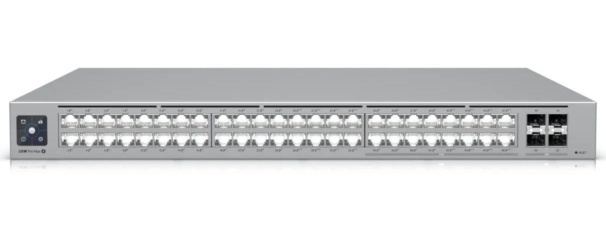 Ubiquiti Switch UniFi 32xRJ45 GBit/16xRJ45 2.5G/4xSFP+ Managed Max 19" Rack-Mountable, 1,3" Touchscreen (USW-PRO-MAX-48) - 0810084692745 - image 1