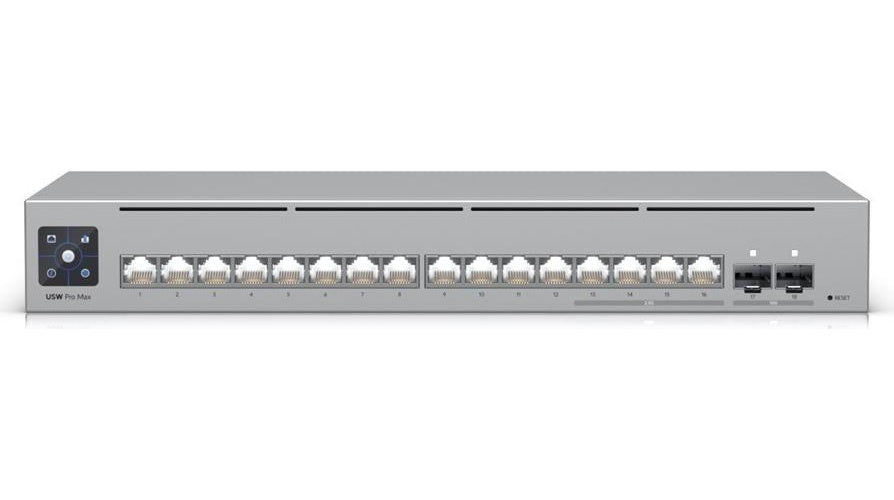 Ubiquiti UniFi Switch Pro Max 16 - Switch - L3 - managed - 12 x 10/100/1000 + 4 x 2,5GBase-T + 2 x 10 Gigabit Ethernet - Desktop, an Rack montierbar, wandmontierbar (USW-Pro-Max-16) afbeelding 1