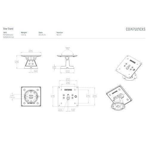 Compulocks VESA Tilting Wall Mount - Befestigungskit (Bogen) - für Tablett - Neigen - Aluminium - weiß - Wandmontage (505W) afbeelding 4