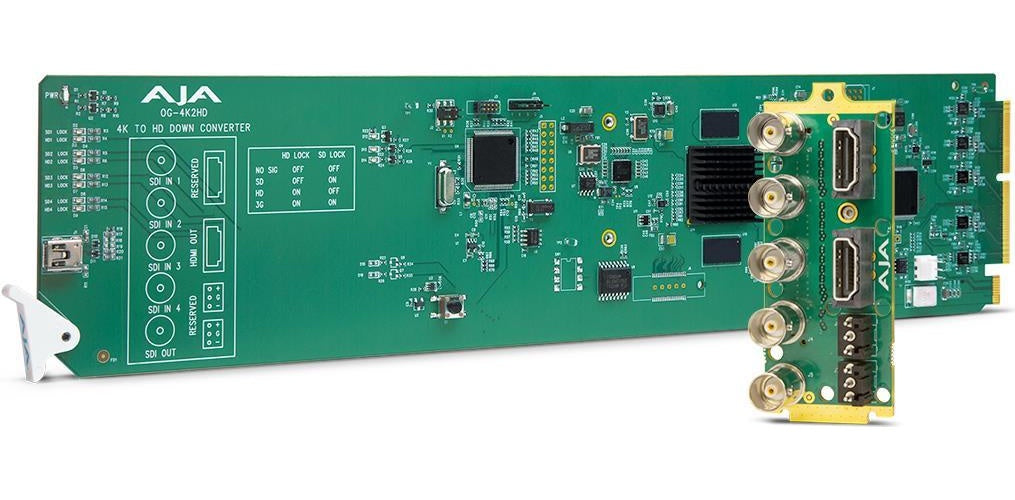 AJA OG-4K2HD - Abwärtswandler - Grün - 4096 x 2160 Pixel - 480i,576i,720p,1080i,1080p,2160p - 0 - 40 °C - -40 - 60 °C (OG-4K2HD) afbeelding 1