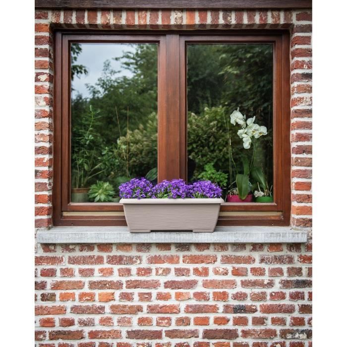 GARDEN ID Planter - Teramo - Taupe 60 cm - Integrated Water Reservoir - 100% Recycled