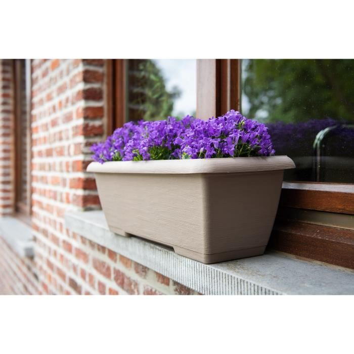 GARDEN ID Planter - Teramo - Taupe 60 cm - Integrated Water Reservoir - 100% Recycled
