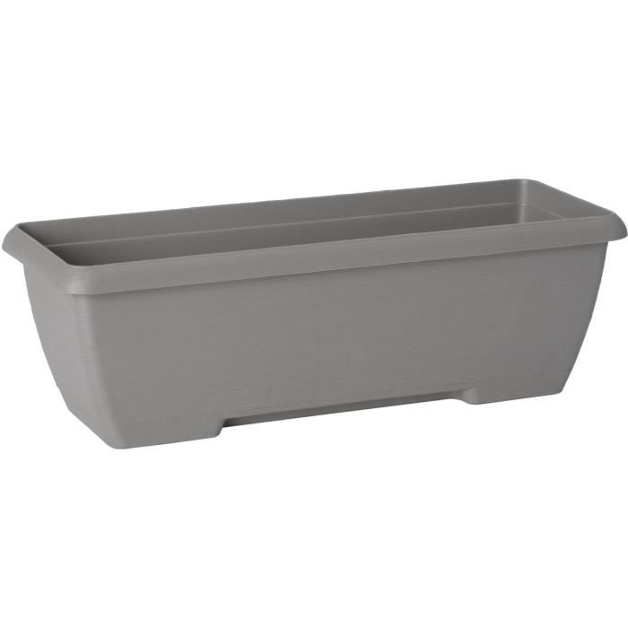 GARDEN ID Planter - Teramo 60 cm - Black - Integrated water reservoir - Recycled polypropylene