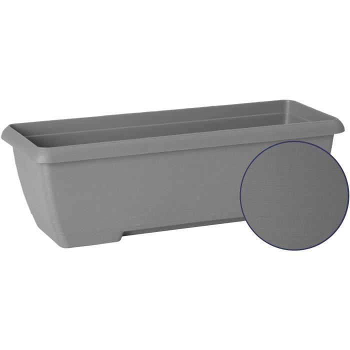 GARDEN ID Planter - Teramo 60 cm - Black - Integrated water reservoir - Recycled polypropylene