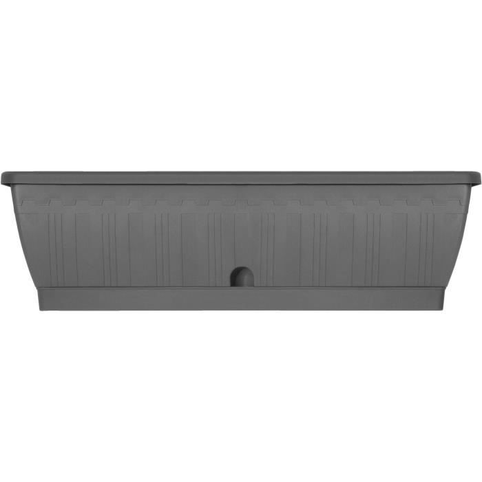 GARDEN ID Planter - Terraflor 60 cm - Anthracite - Water reservoir - Recycled polypropylene