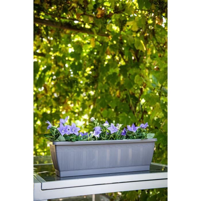 GARDEN ID Planter - Terraflor 60 cm - Anthracite - Water reservoir - Recycled polypropylene