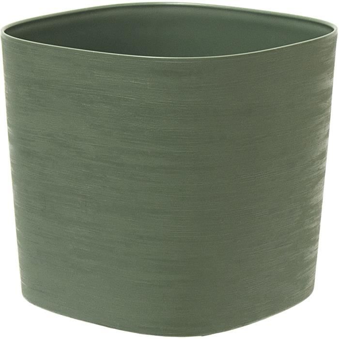 GARDEN ID Planter with Water Reservoir - Respect Verdigris Green - 20 x 20 cm - 100% Household Waste - Recyclable
