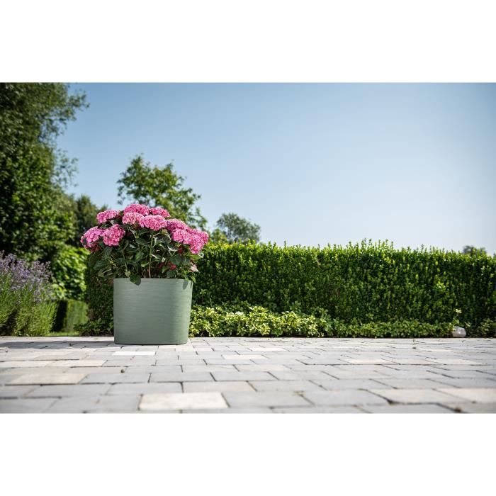 GARDEN ID Planter with Water Reservoir - Respect Verdigris Green - 20 x 20 cm - 100% Household Waste - Recyclable