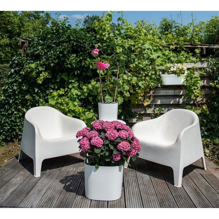 GARDEN ID Respect Planter with Water Reservoir - White 25 x 25 cm - 100% recyclable