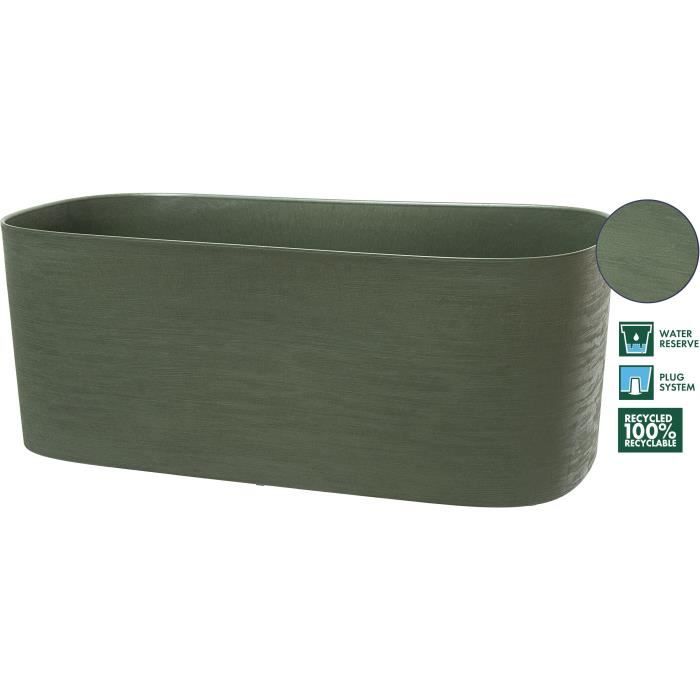 GARDEN ID XL Planter with Water Reservoir - Respect - Grey-green 80 x 38 cm - 100% Recycled