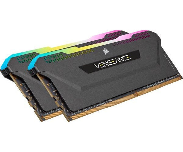 Corsair Vengeance RGB PRO SL - DDR4 - Kit - 32 GB: 2 x 16 GB - DIMM 288-PIN - 3200 MHz / PC4-25600 - CL16 - 1.35 V - ungepuffert - non-ECC - Schwarz (CMH32GX4M2E3200C16) afbeelding 1