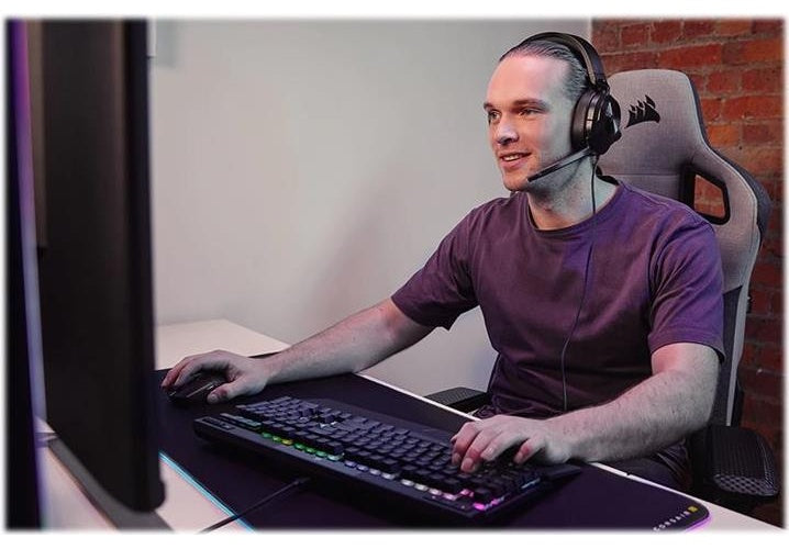 CORSAIR Gaming HS55 STEREO - Headset - ohrumschließend - kabelgebunden - 3,5 mm Stecker - Kohle afbeelding 1