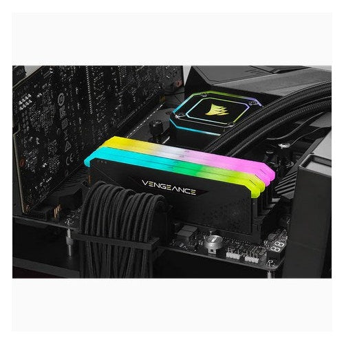 CORSAIR Vengeance RGB RS - DDR4 - Kit - 32 GB: 2 x 16 GB - DIMM 288-PIN - 3200 MHz / PC4-25600 - CL16 - 1.35 V - ungepuffert - non-ECC - Schwarz afbeelding 4