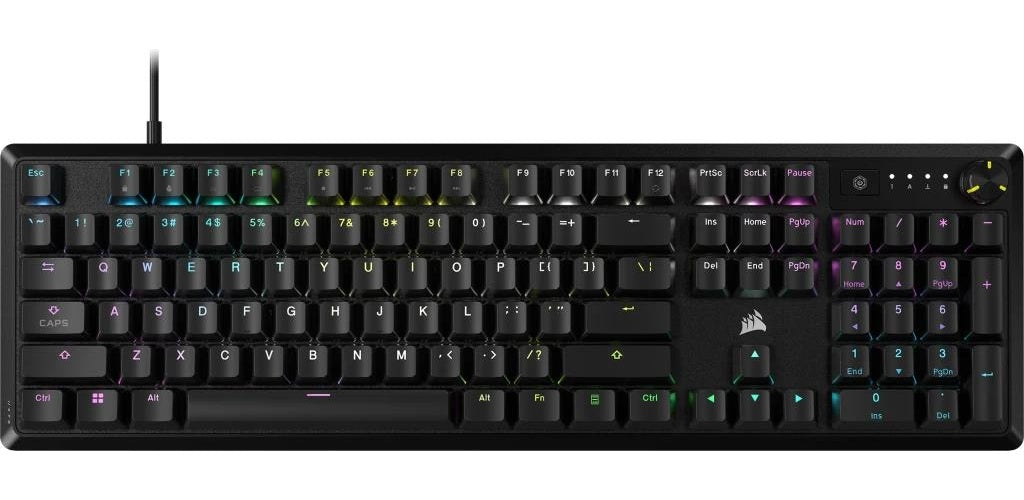 Corsair K70 - Volle Größe (100%) - Kabelgebunden - USB - Mechanischer Switch - Schwarz (CH-910971E-NA) afbeelding 1