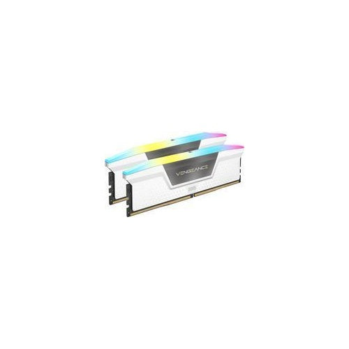 CORSAIR Vengeance RGB - DDR5 - Kit - 32GB: 2 x 16GB - DIMM 288-PIN - 3200 MHz / PC5-51200 - CL36 weiß (CMH32GX5M2B6400C36W) afbeelding 1